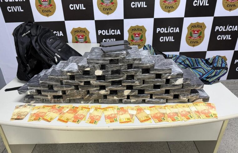 Casal é preso com 50 kg de cocaína em Ferraz de Vasconcelos